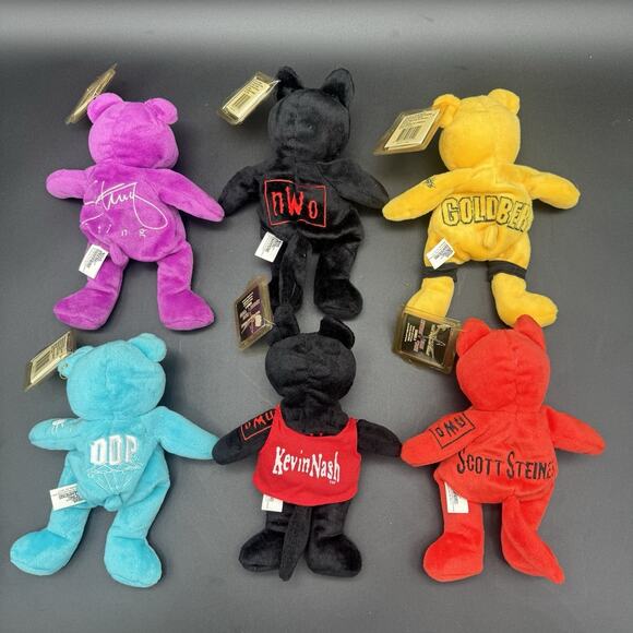 Vintage Y2K WCW NWO Wrestling Nitro Bears Lot Of 6 Sting Goldberg Nash & More - Picture 6 of 10
